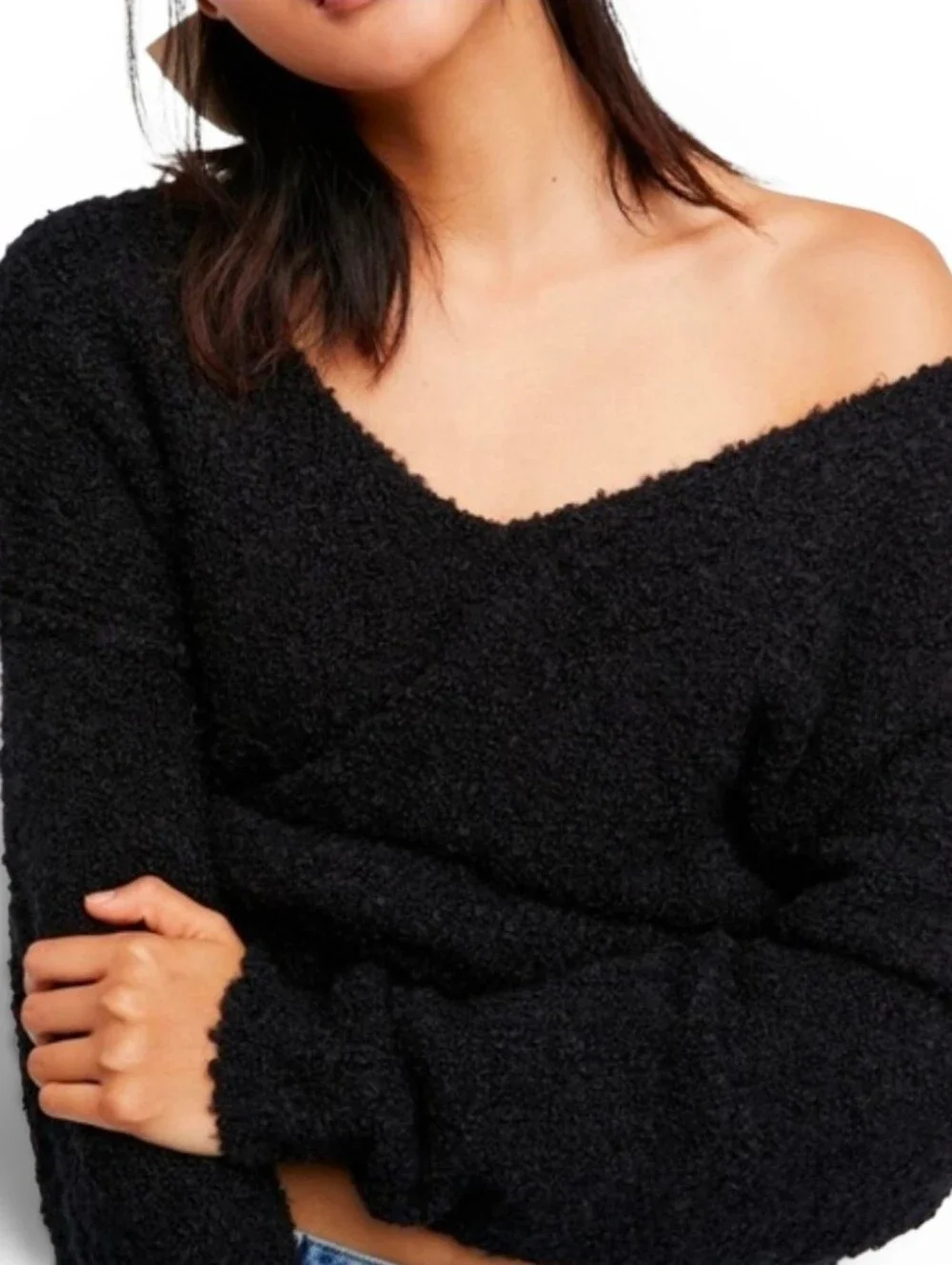 FREE PEOPLE X REVOLVE Finders Keepers Oversized Soft Cozy V Neck Sweater - Small